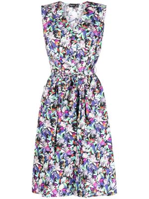 agnès b. floral-print tie-waist midi dress - Multicolour