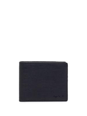 agnès b. folded grained-leather wallet - Black