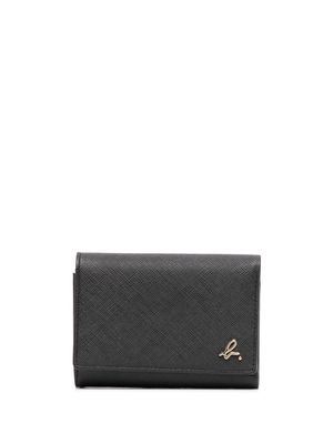 agnès b. foldover leather wallet - Black