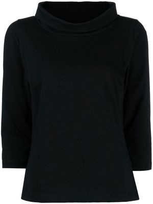 agnès b. funnel-neck cotton-jersey top - Black