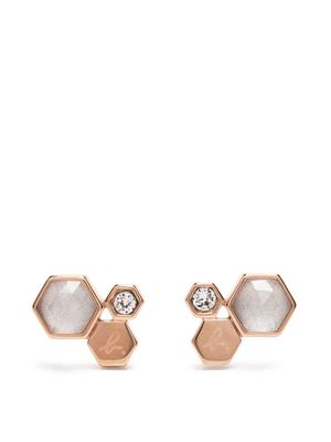 agnès b. geometric-shaped crystal earrings - Gold