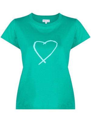 agnès b. heart-print short-sleeve T-shirt - Green