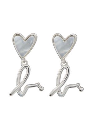 agnès b. heart-shaped sterling silver drop earrings