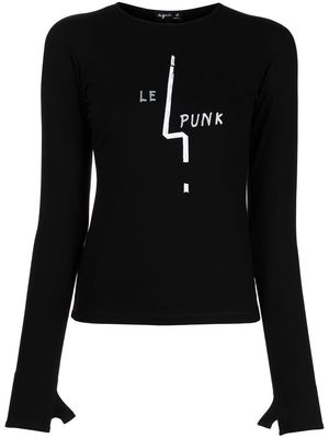 agnès b. Le Punk long-sleeved T-shirt - Black