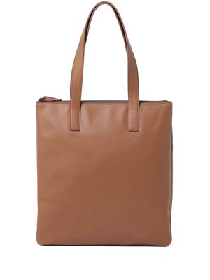 agnès b. leather shoulder bag - Brown