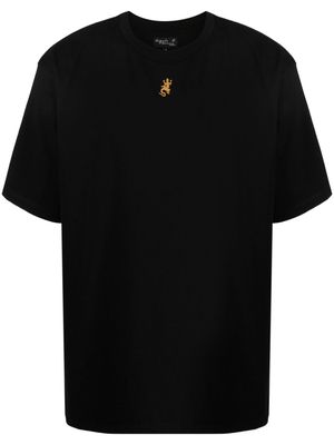 agnès b. lizard-embroidered cotton t-shirt - Black