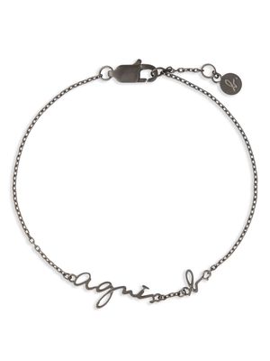 agnès b. logo chain bracelet - Black