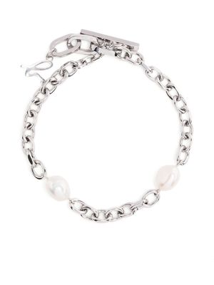 agnès b. logo-charm cable-link chain bracelet - Silver