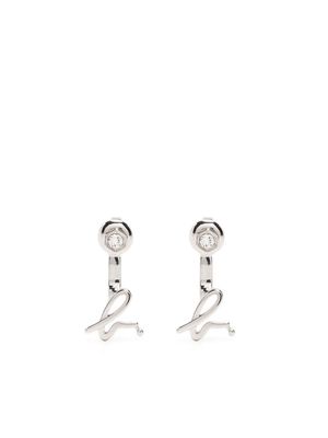 agnès b. logo-charm detail earrings - Silver