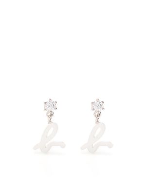 agnès b. logo charm earrings - Silver