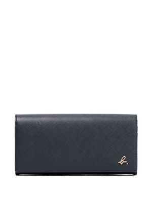 agnès b. logo-detail leather purse - Black