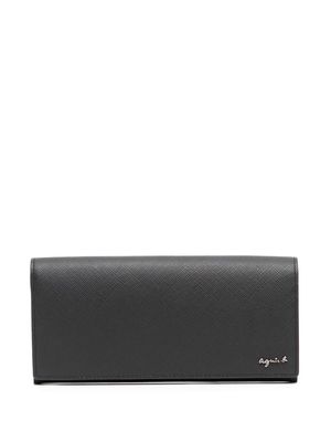 agnès b. logo-detail leather wallet - Grey