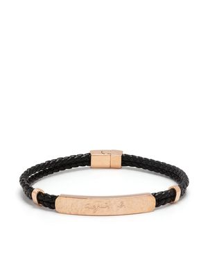 agnès b. logo-engraved bracelet - Black