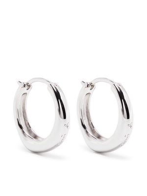 agnès b. logo-engraved hoop earrings - Silver