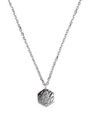 agnès b. logo-engraved necklace - Silver