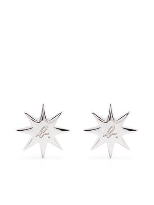 agnès b. logo-engraved star earrings - Silver