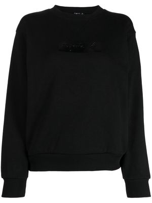 agnès b. logo-patch crew-neck sweatshirt - Black
