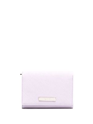 agnès b. logo-patch leather purse - Purple
