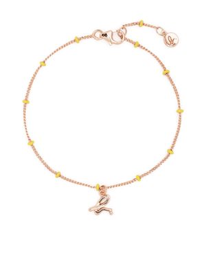 agnès b. logo-pendant chain bracelet - Metallic