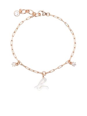 agnès b. logo-pendant chain bracelet - Pink