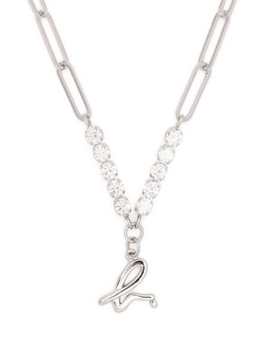 agnès b. logo-pendant chain necklace - Metallic