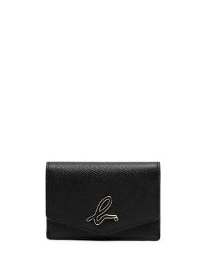 agnès b. logo-plaque detail wallet - Black