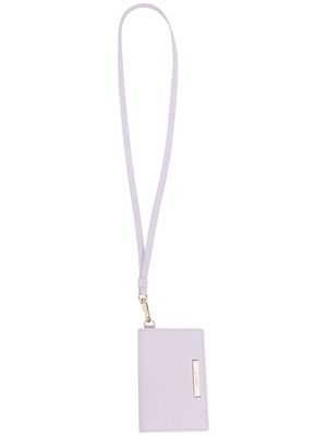 agnès b. logo-plaque leather cardholder - Purple