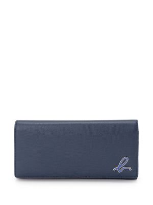 agnès b. logo-plaque leather continental wallet - Blue