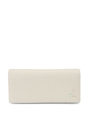 agnès b. logo-plaque leather continental wallet - White