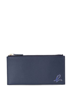 agnès b. logo-plaque leather purse - Blue