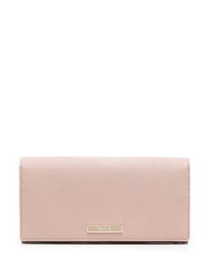 agnès b. logo-plaque leather purse - Pink