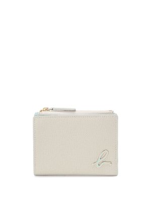 agnès b. logo-plaque leather wallet - White