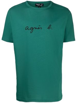 agnès b. logo-print cotton T-shirt - Green