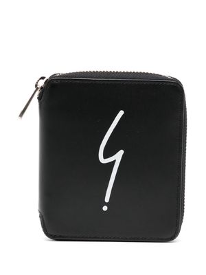agnès b. logo-print leather wallet - Black