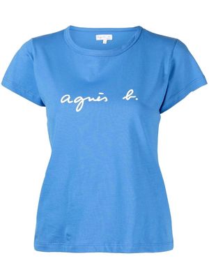 agnès b. logo-print short-sleeve T-shirt - Blue
