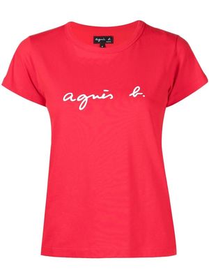agnès b. logo-print short-sleeve T-shirt - Red