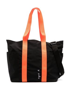 agnès b. logo-print shoulder bag - Black