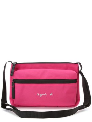agnès b. logo-print shoulder bag - Pink