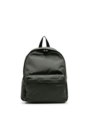agnès b. logo-print zip-fastening backpack - Green