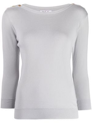 agnès b. long-sleeve fitted top - Grey
