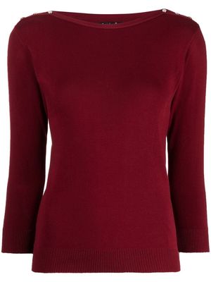 agnès b. long-sleeve fitted top - Red