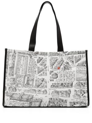 agnès b. Map of Paris screen-print tote bag - White