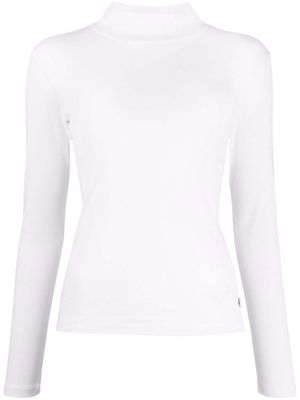 agnès b. mock-neck cotton T-shirt - White