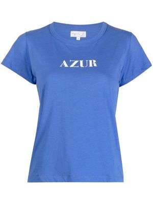 agnès b. motif-print cotton T-shirt - Blue