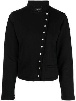 agnès b. off-centre buttoned-up blouse - Black