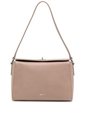 agnès b. rectangular leather shoulder bag - Pink