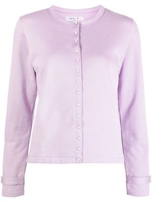 agnès b. Rosana cotton fleece button-up cardigan - Purple