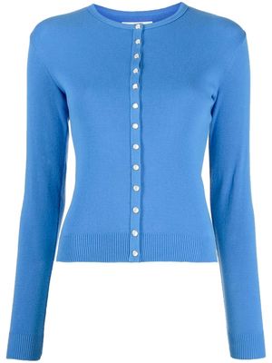 agnès b. round-neck cotton cardigan - Blue