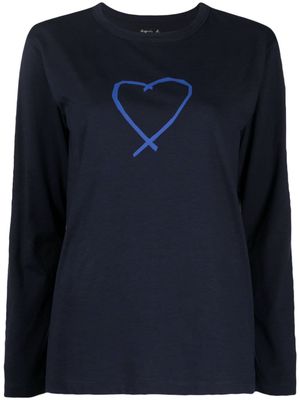 agnès b. Sarajevo Heart cotton T-shirt - Blue