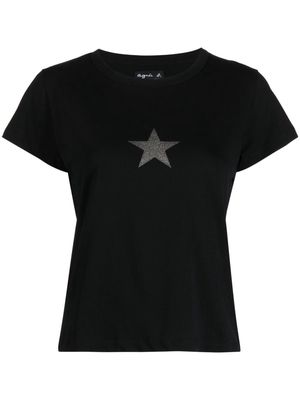 agnès b. star-print cotton T-shirt - Black